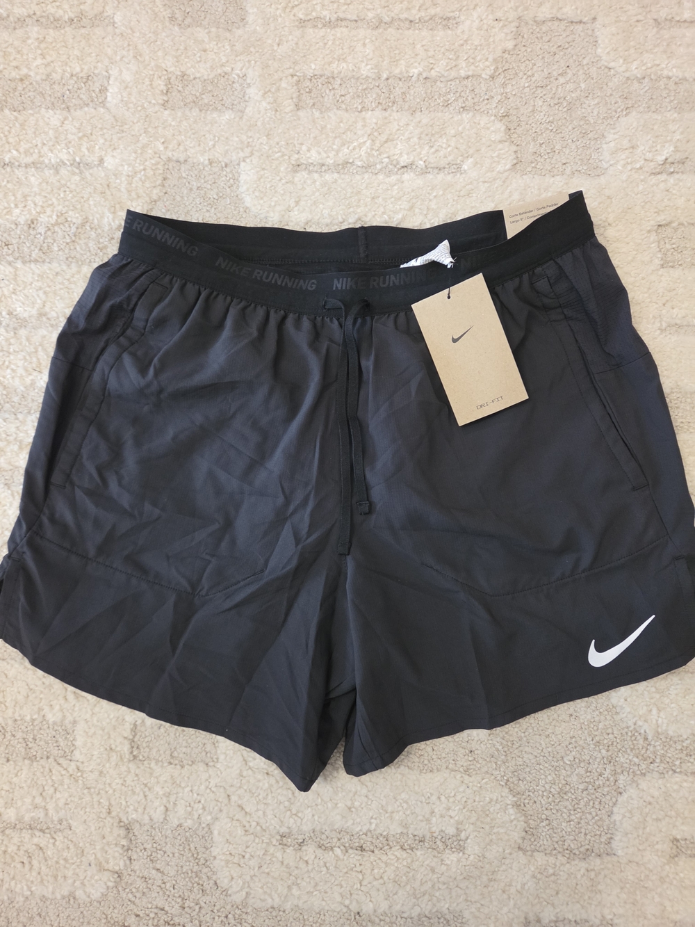 Nike Men’s Stride Black Athletic Running Shorts. Size Small